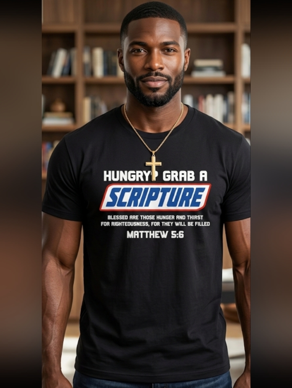 Hungry? Grab a Scripture Graphic Tee - Black NWOT